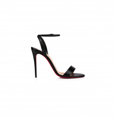 CHRISTIAN LOUBOUTIN LOUBIGIRL 100 MM STRAPPY SANDALS-NAPPA LEATHER-BLACK-WOMEN 3210851BK01